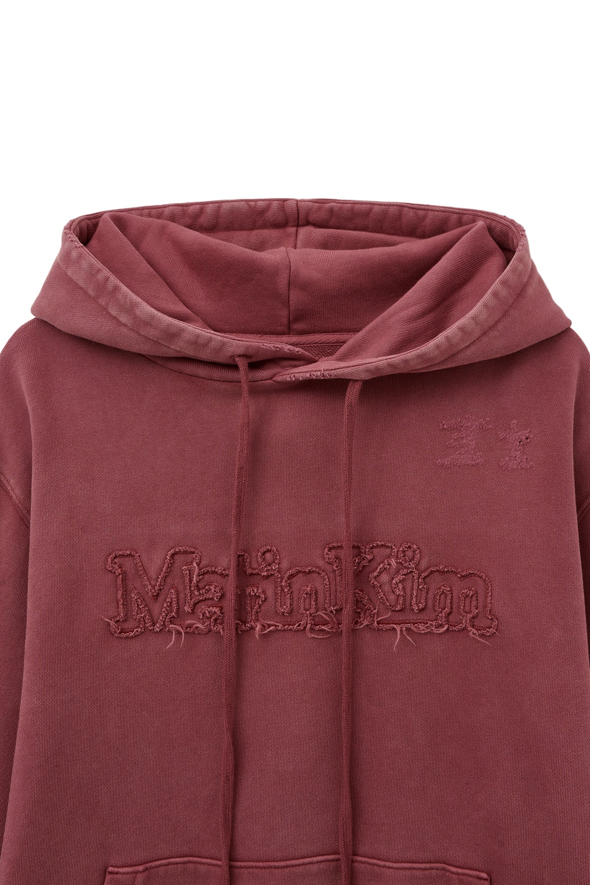 [matinkim] VINTAGE COLOR DYING LOGO HOODY IN RED