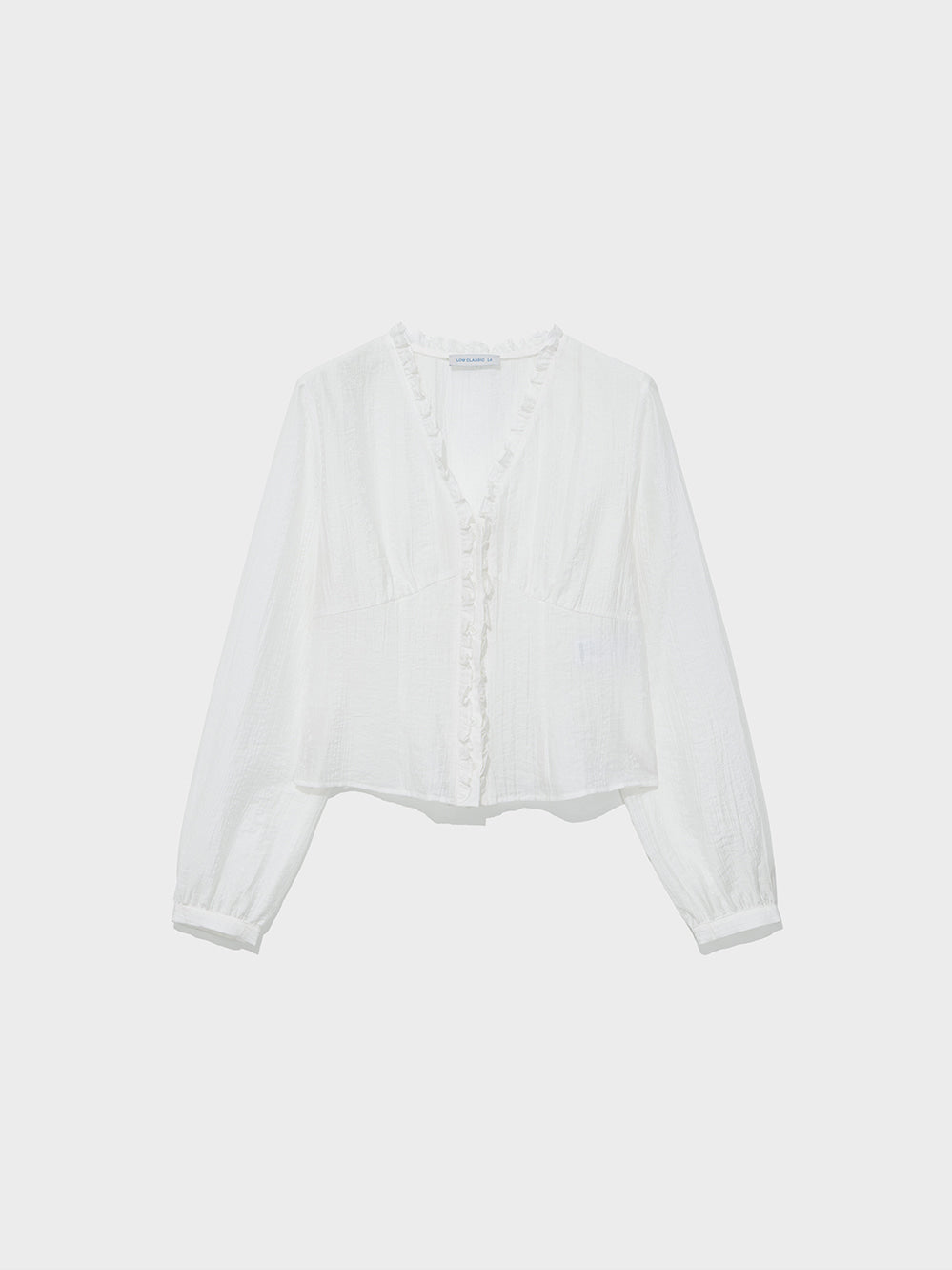 Low Classic Embroidered Frill Blouse Ivory