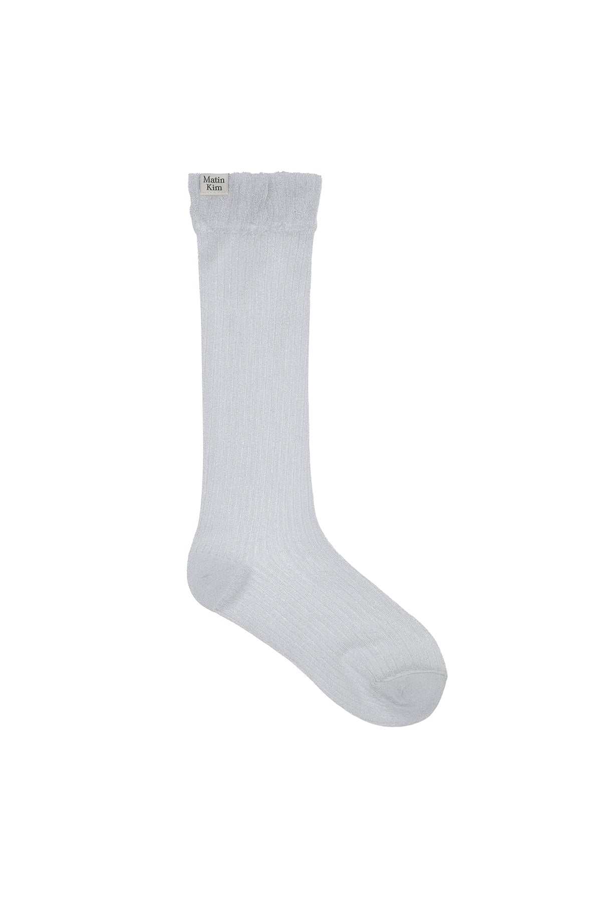 [matinkim] Glow Sheer Crew Socks IN Light Grey