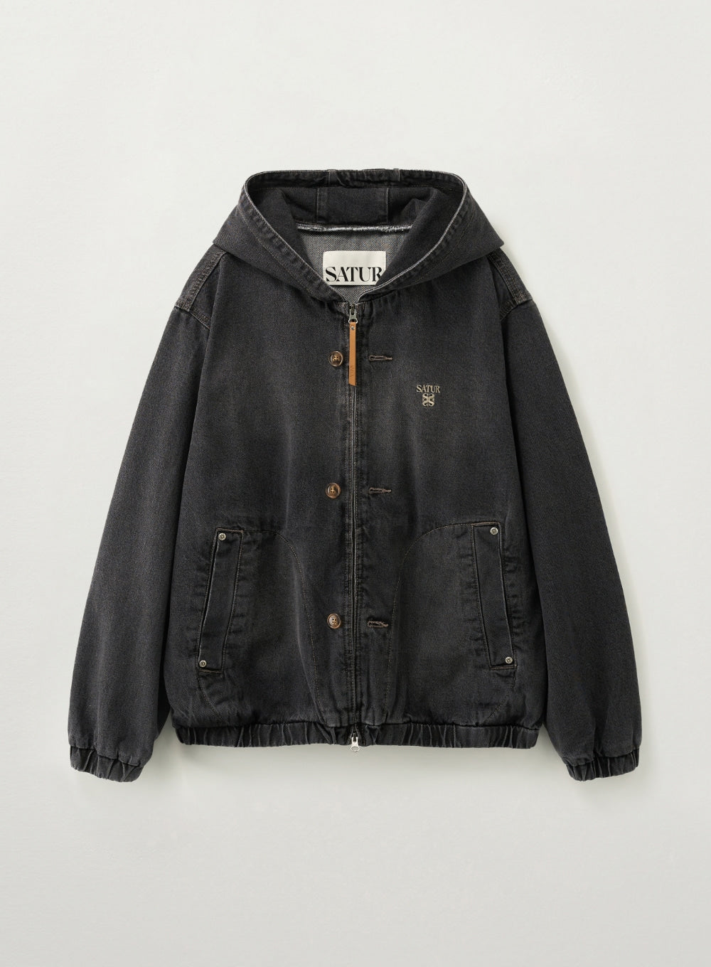 [SATUR] Teo Denim Blouson Jacket - Gray
