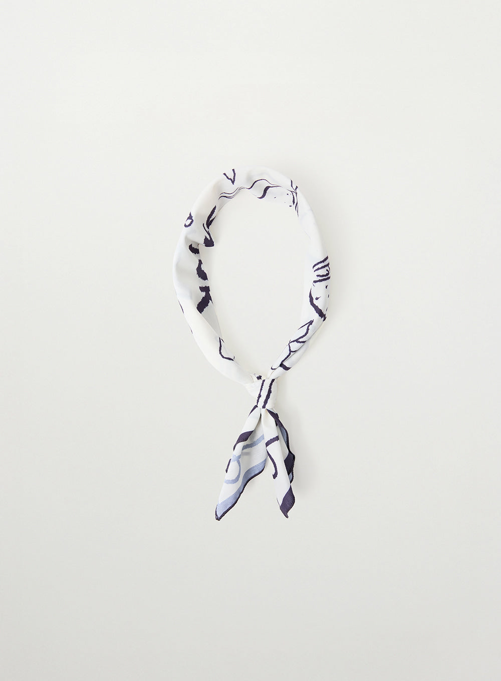 Satur Hand Drawing Graphic Scarf - Navy