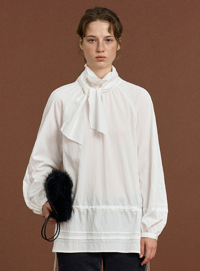 Mango Maniplease Ette Long Blouse White