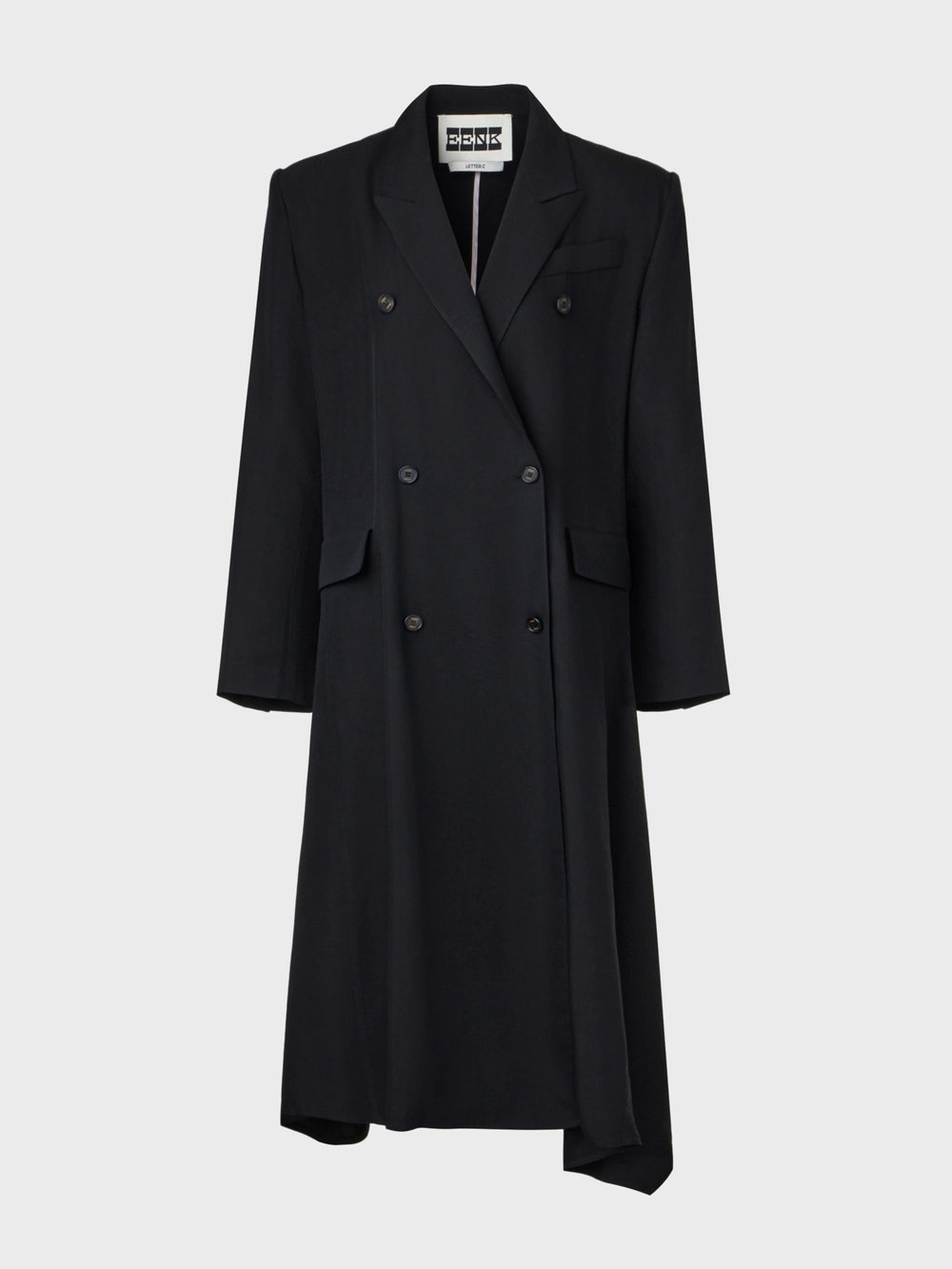 EENK Classic Lapel Long Coat - Black