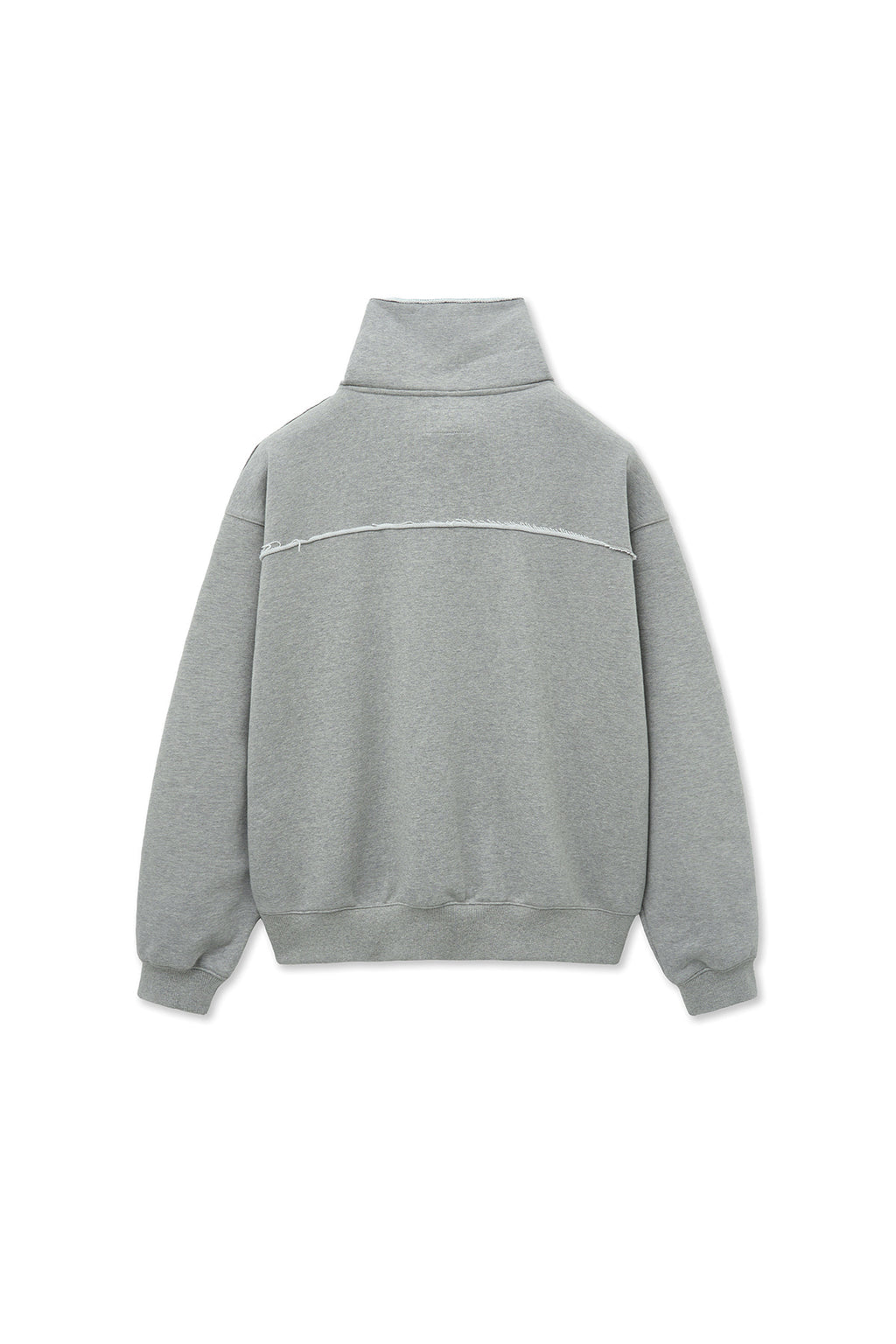 [matinkim] CUT OUT HALF ZIP SWEATSHIRT FOR MEN IN GREY