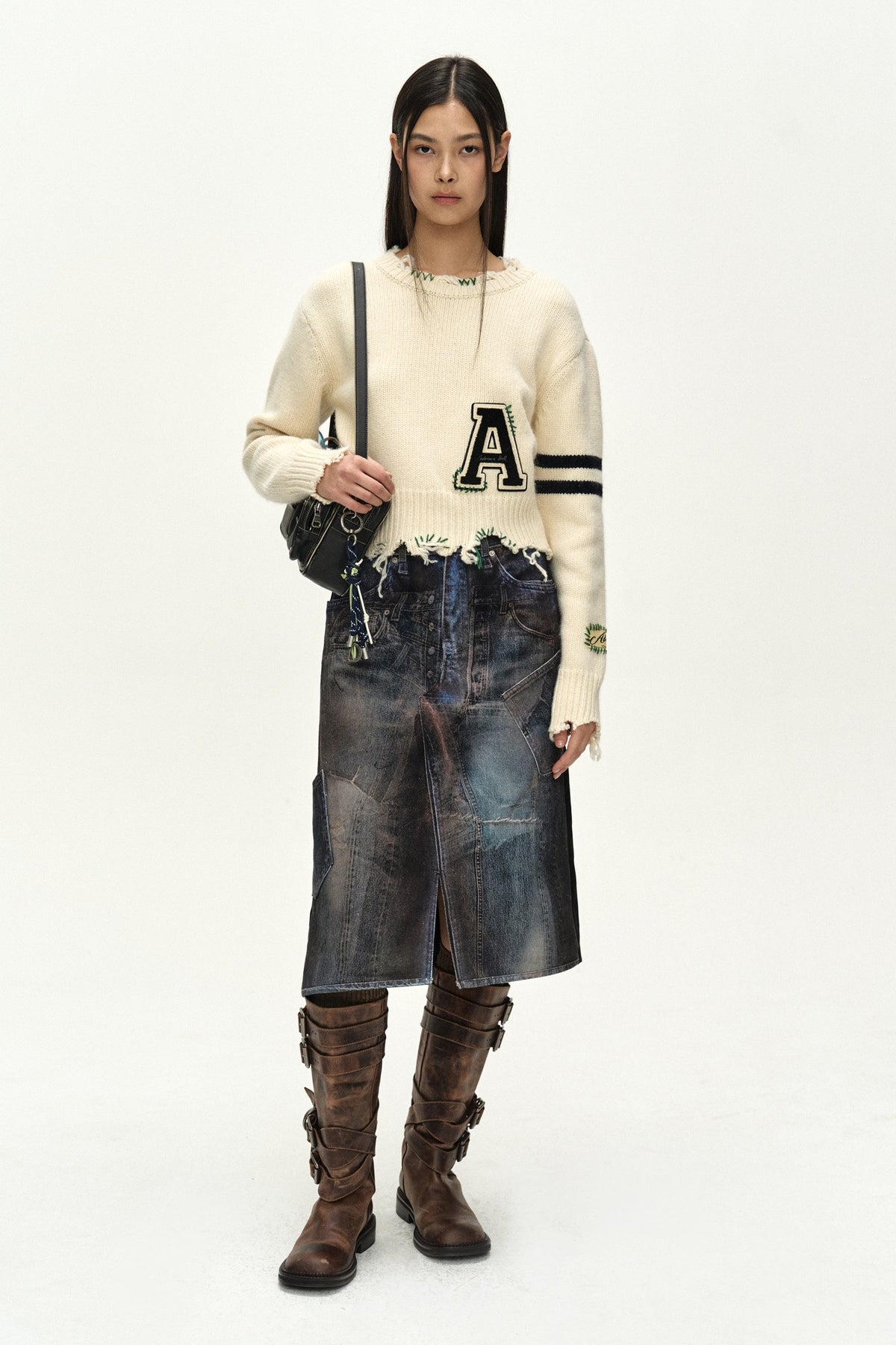 Andersson Bell (Essential) Distressed Varsity Patch Sweater