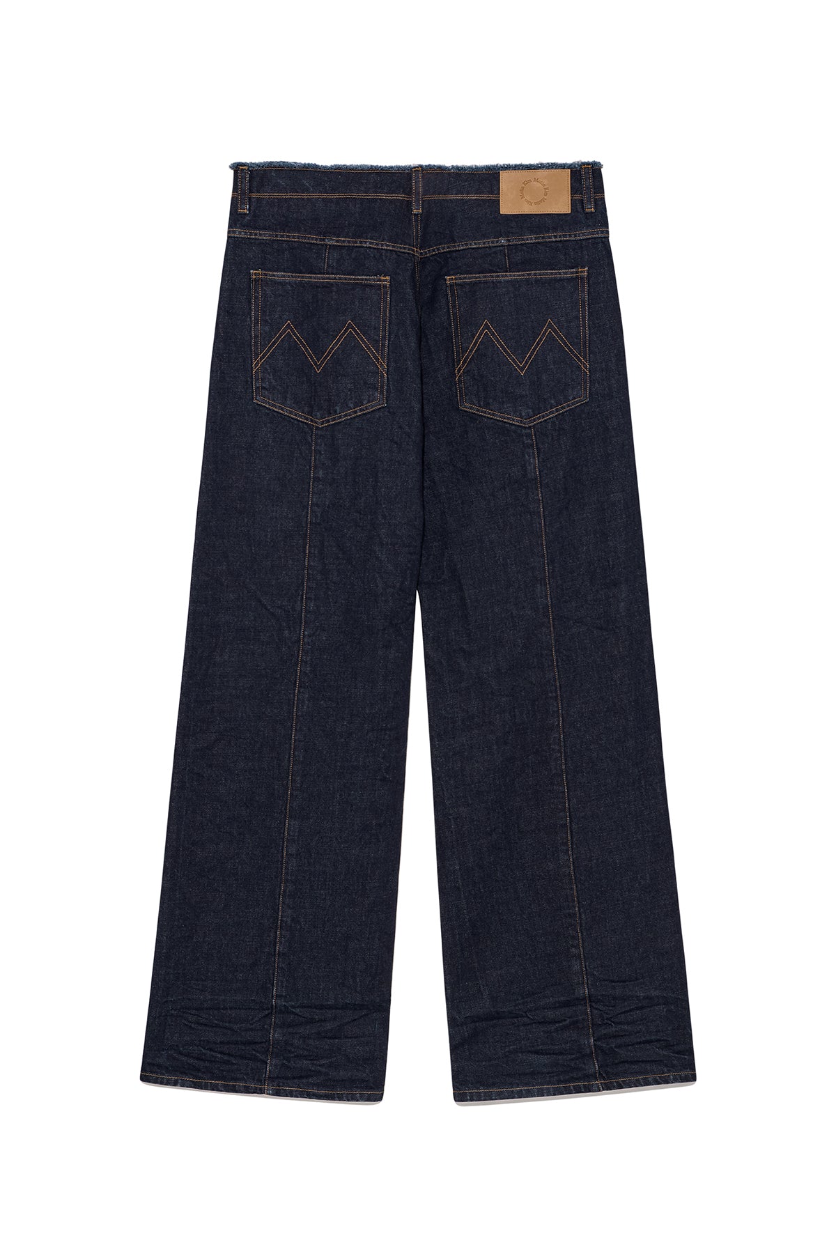Matinkim Back Pintuck Waistless Denim Pants For Men IN Navy