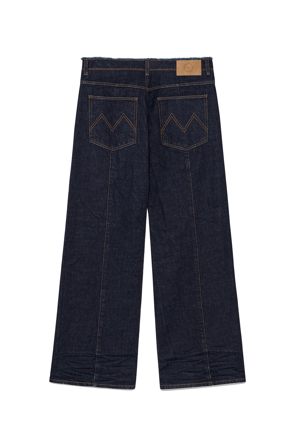 Matinkim Back Pintuck Waistless Denim Pants For Men IN Navy