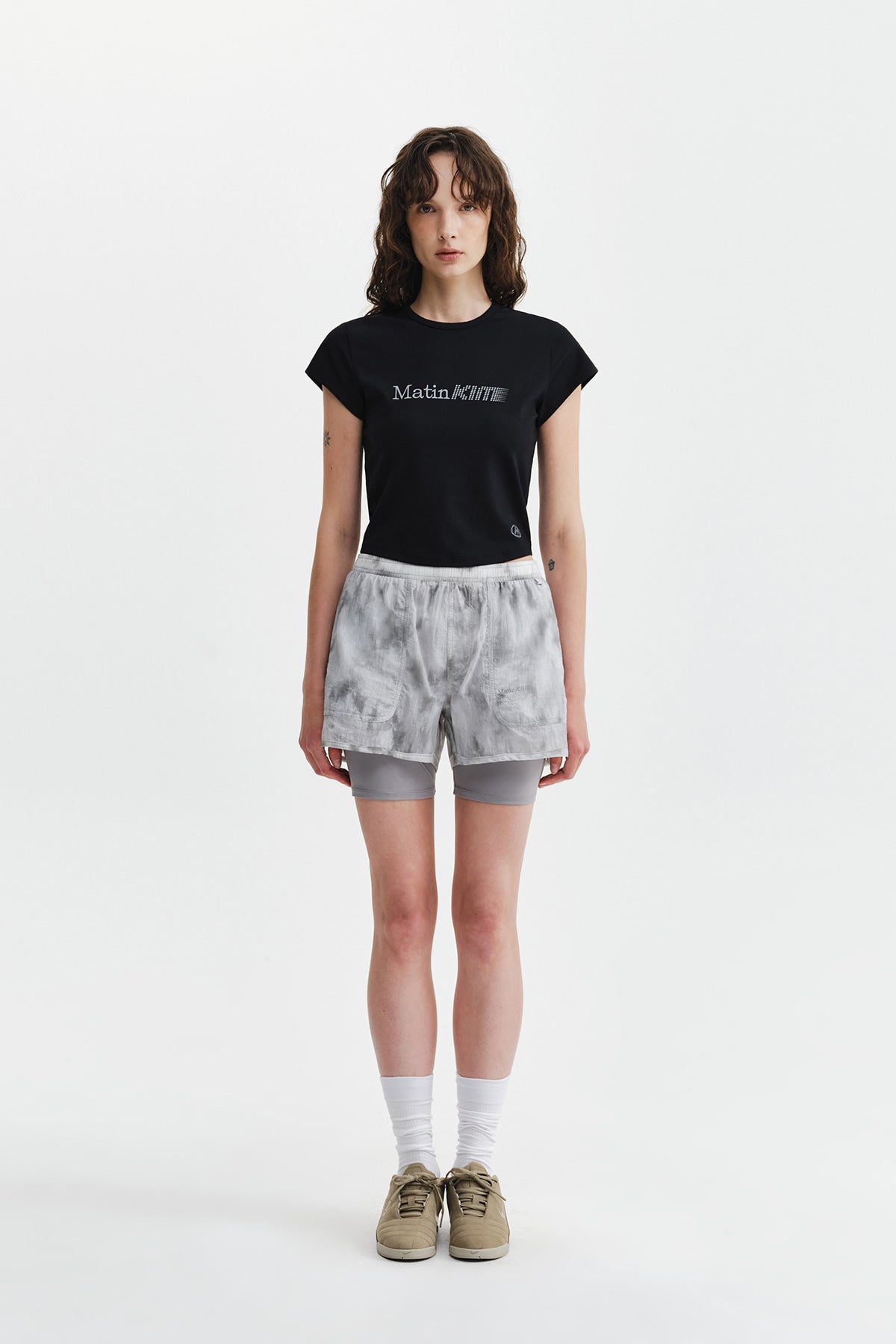 Matinkim Matin Pace Motion Shorts For Women IN Light Grey