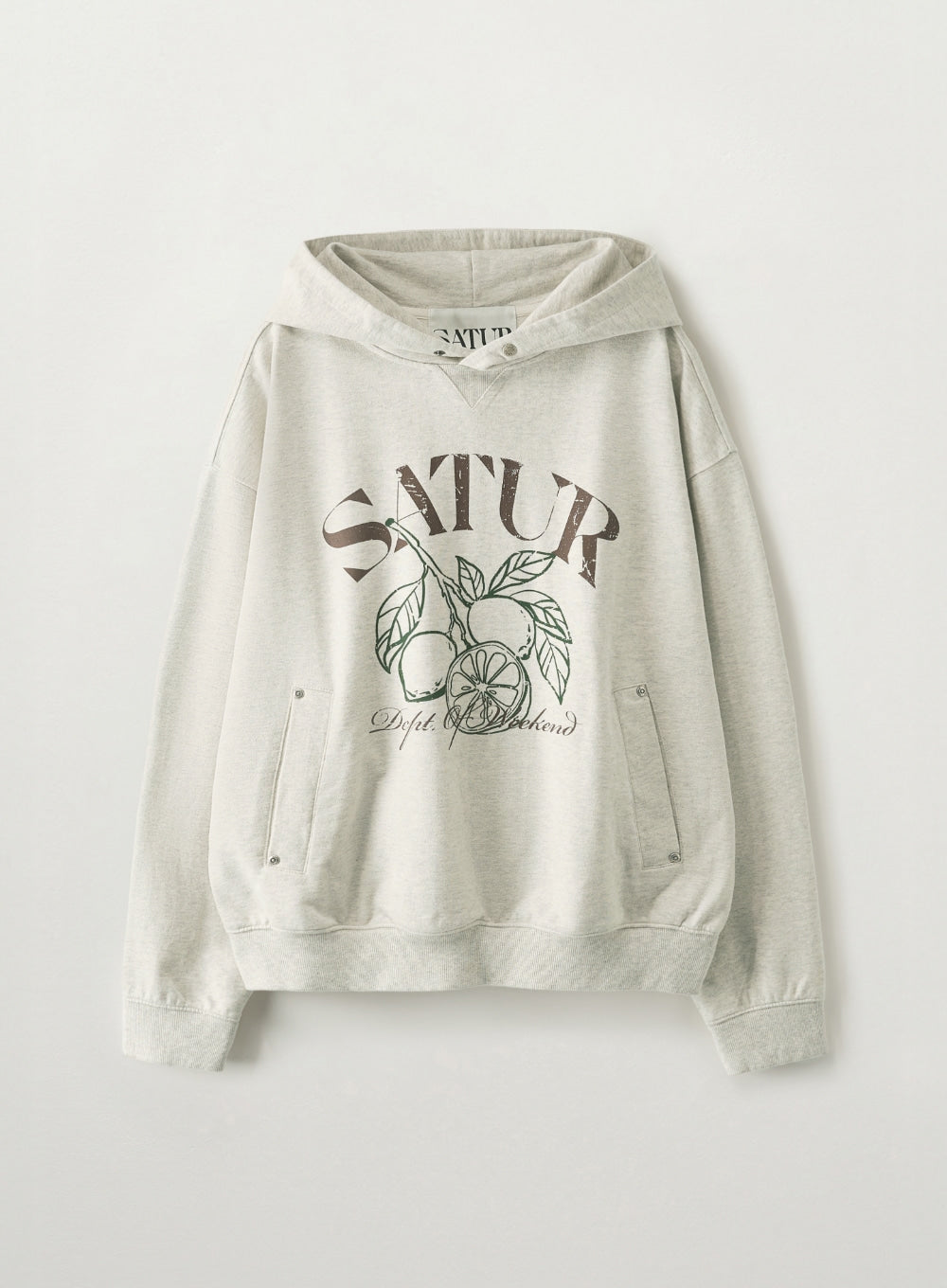 Satur Citron Drawing Pocket Hoodie - Oatmeal
