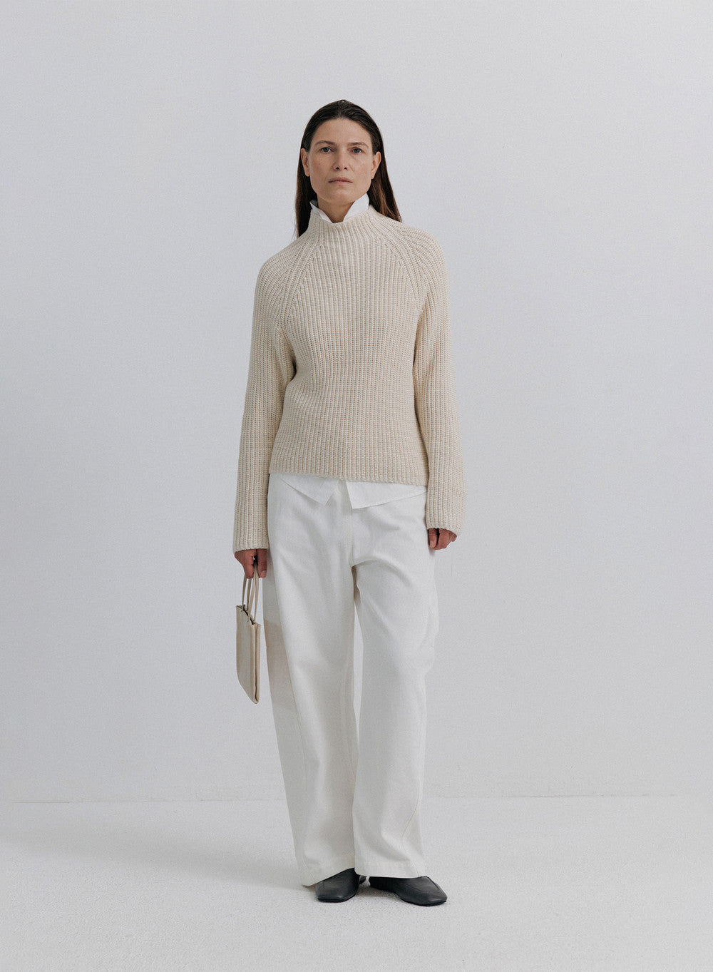 Kindersalmon Patiné Leather Bag Ivory