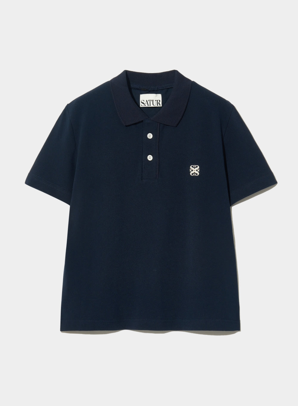 [satur] (W) Basic Pique Polo T-Shirt - Classic Navy