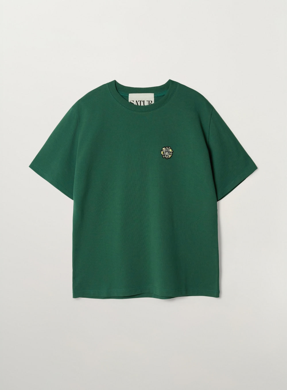 satur Crest Logo T-Shirt - Green