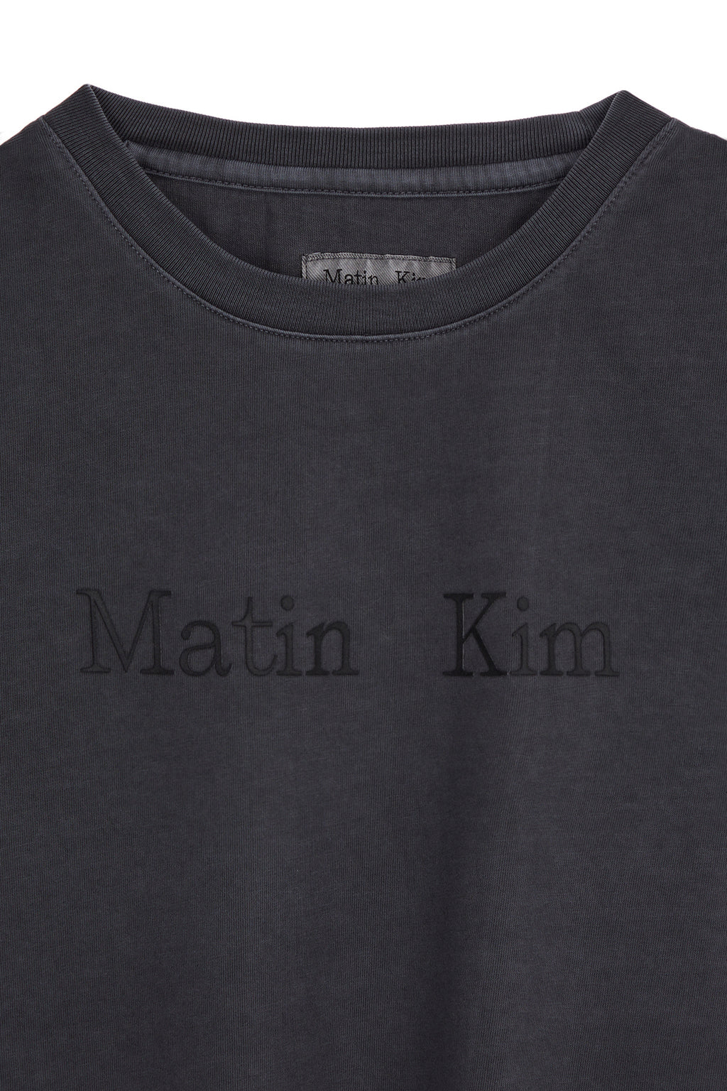 Matinkim Pigment Logo Crop Top IN Dark Grey
