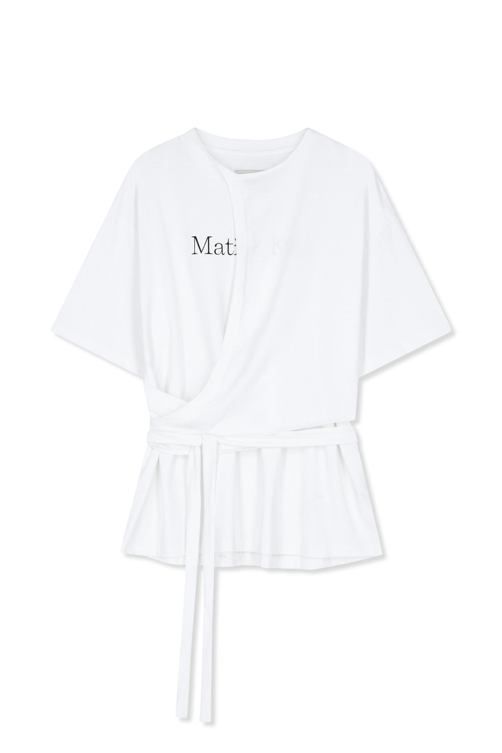Matinkim Tie Detail Draped Logo Top IN White