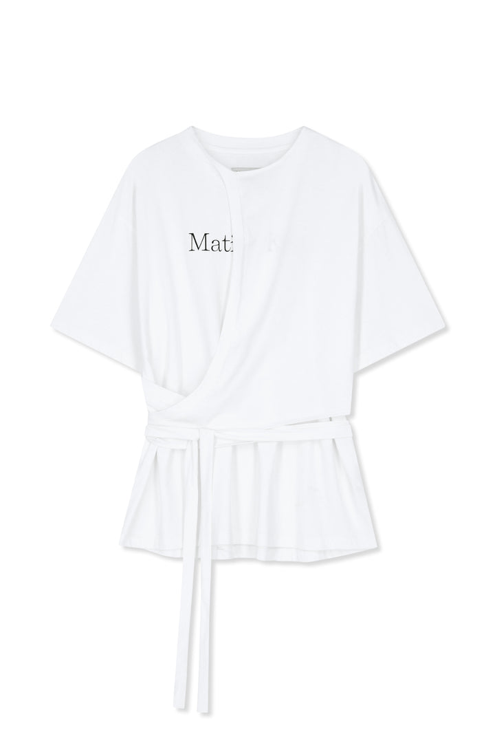 Matinkim Tie Detail Draped Logo Top IN White