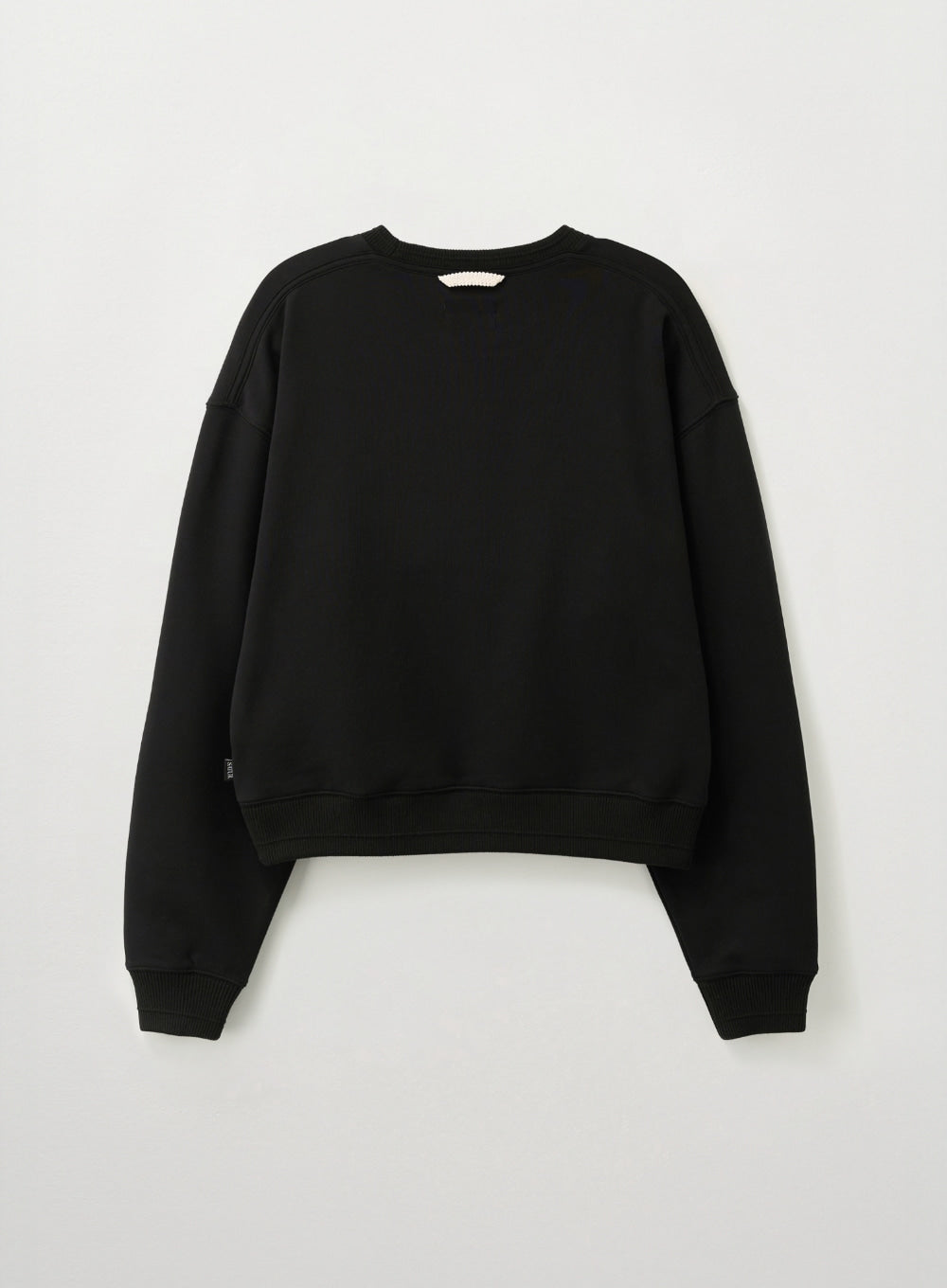 [satur] (W) Loren Small Logo Basic Crop Sweatshirt - Black