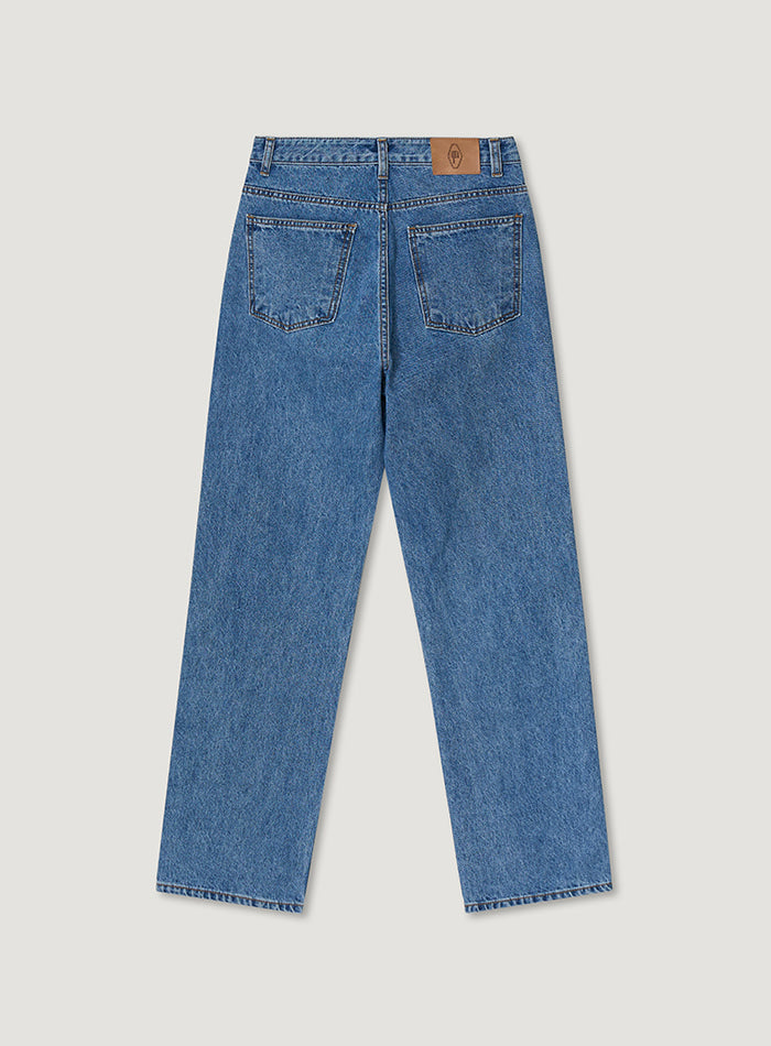 Mango Maniplease Mono Jeans Mid Blue