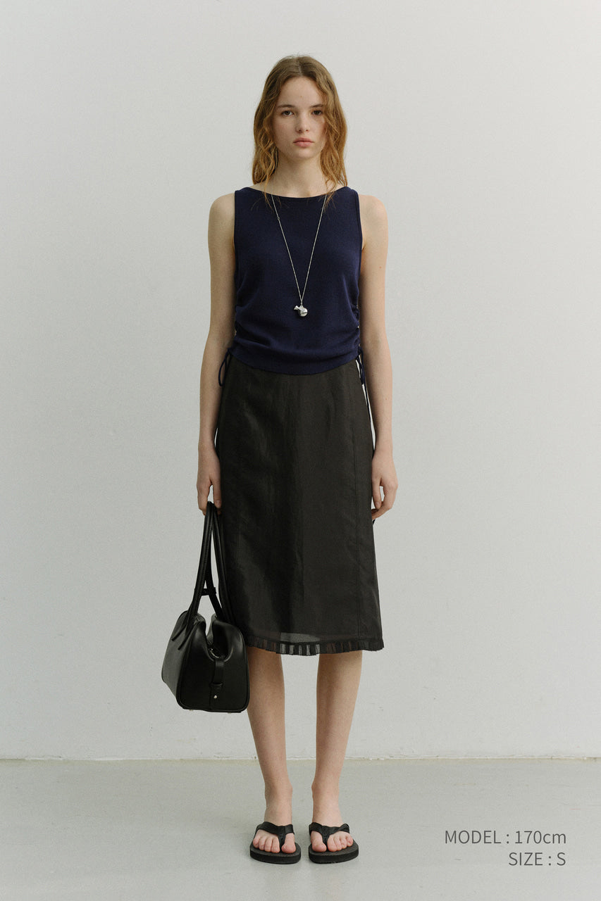 Dunst H-Line Laced Midi Skirt Black