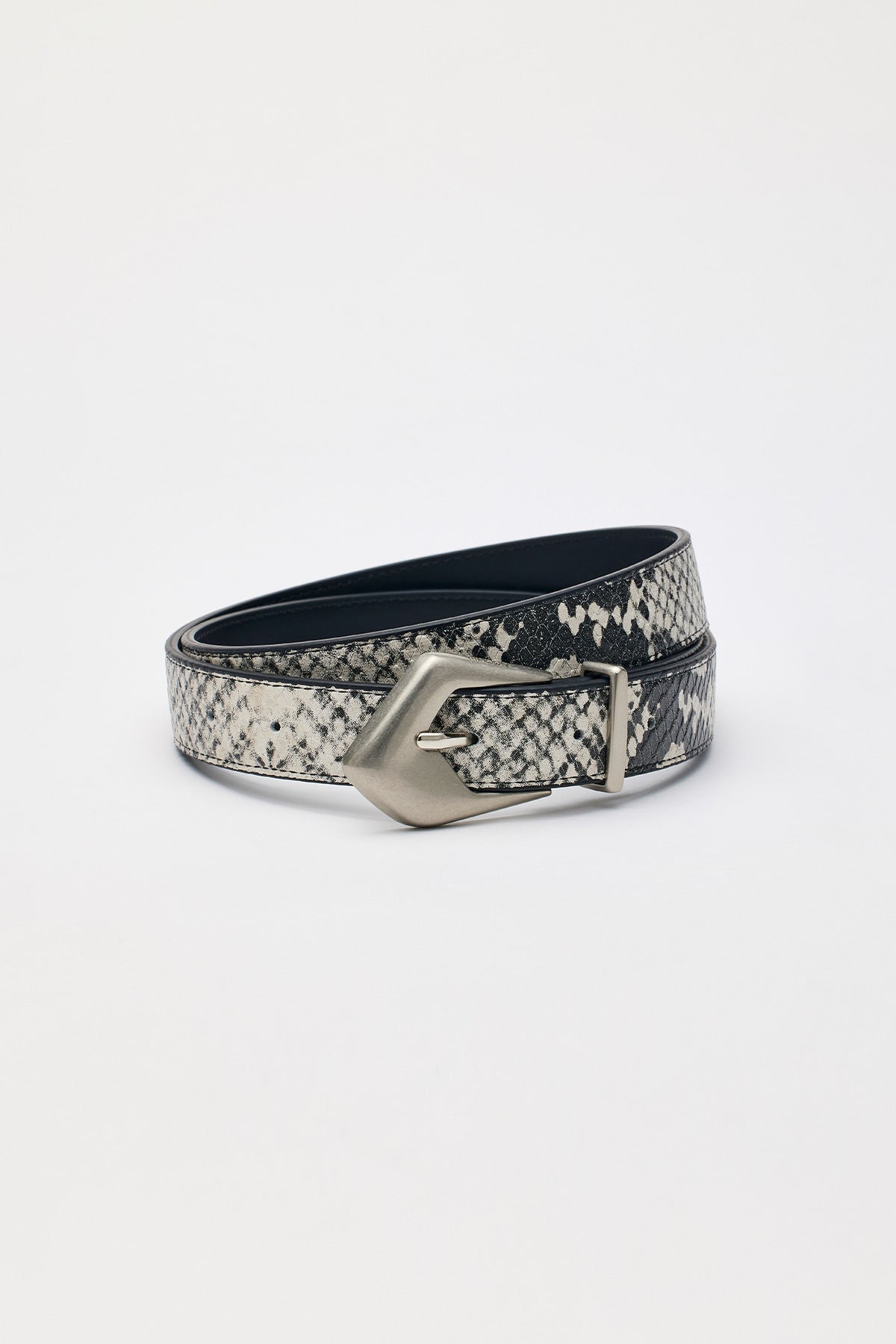 [matinkim] Python Skin Leather Belt IN Grey
