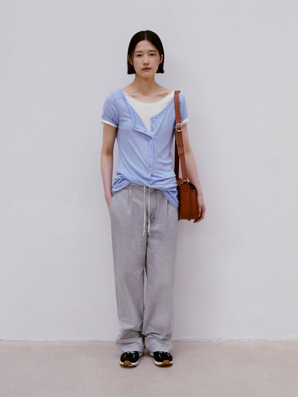 [low_classic] Button-Up Jersey Long T-Shirt
Blue