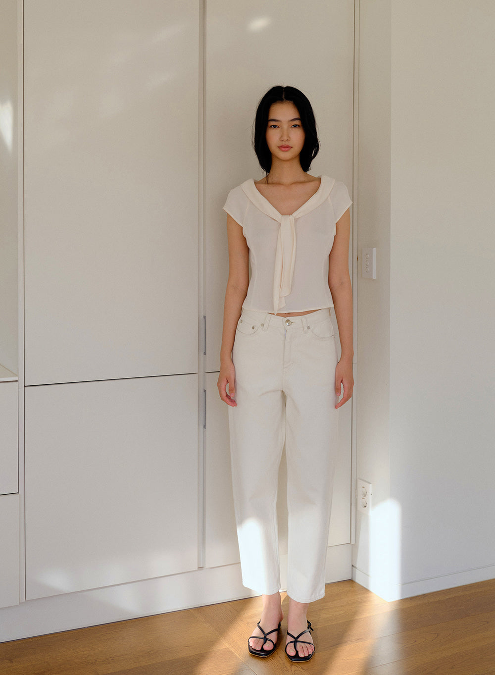 Kindersalmon Valois Bowtie Top Cream
