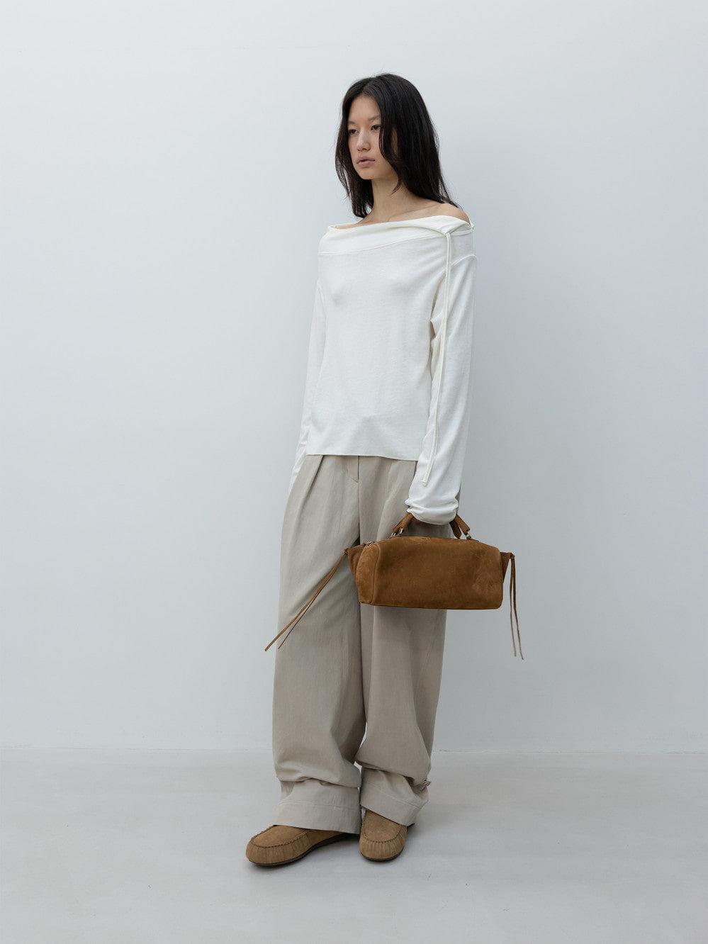 Low Classic Off-Shoulder Cotton Jersey Top Ivory