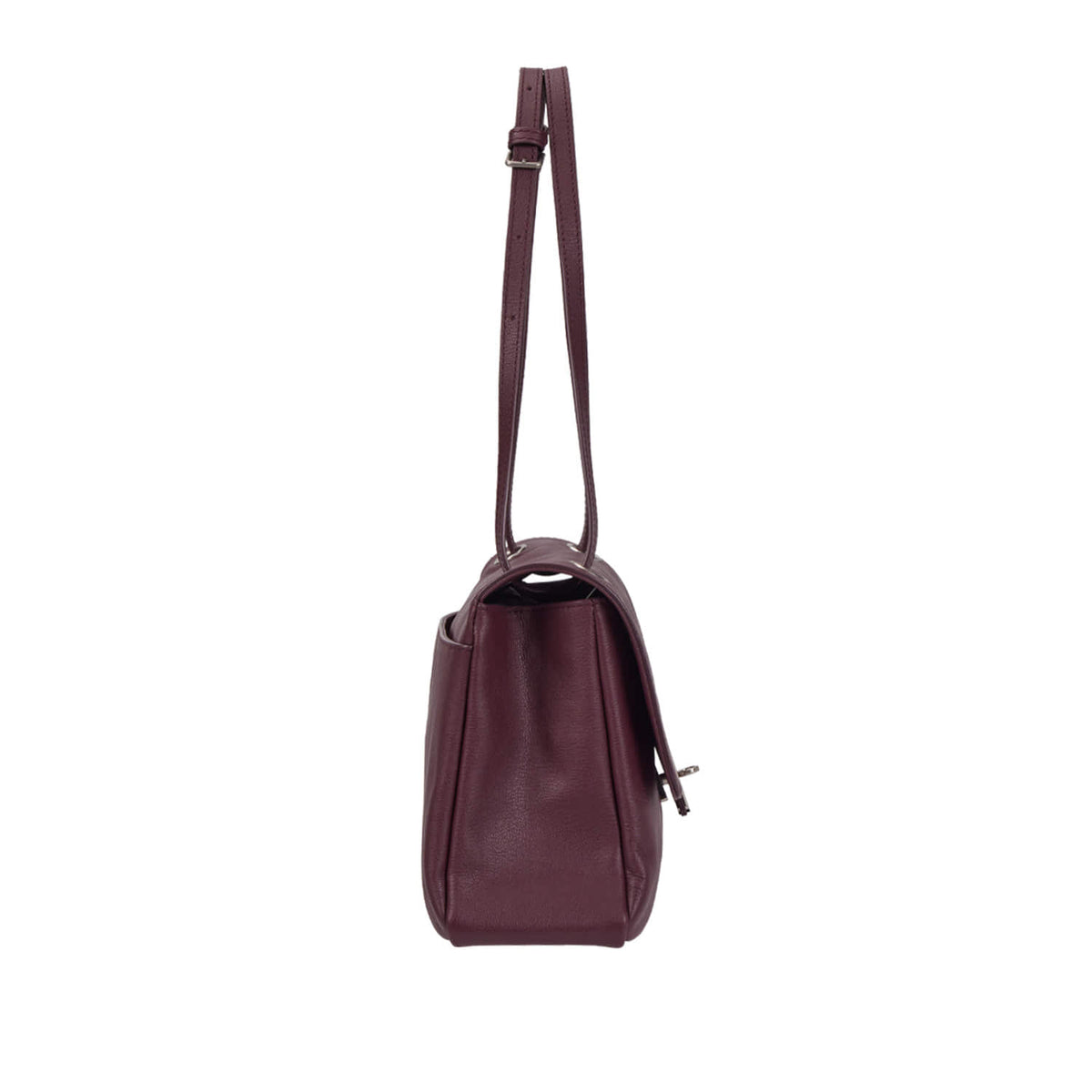 Vunque Toque Soft Baguette Shoulder L Plum Burgundy