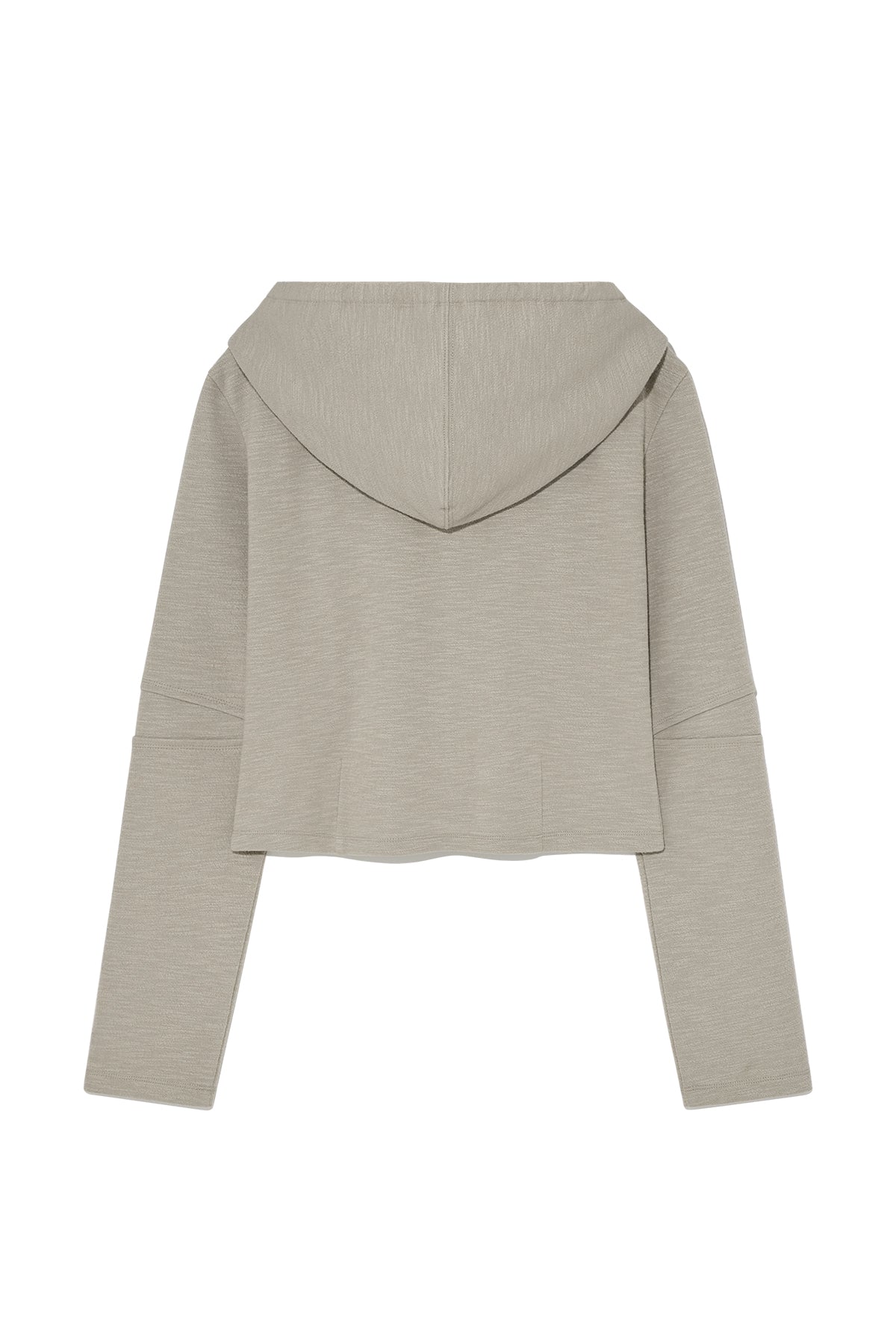 [matinkim] SLEEVE SLIT POINT HOODY ZIP UP IN BEIGE