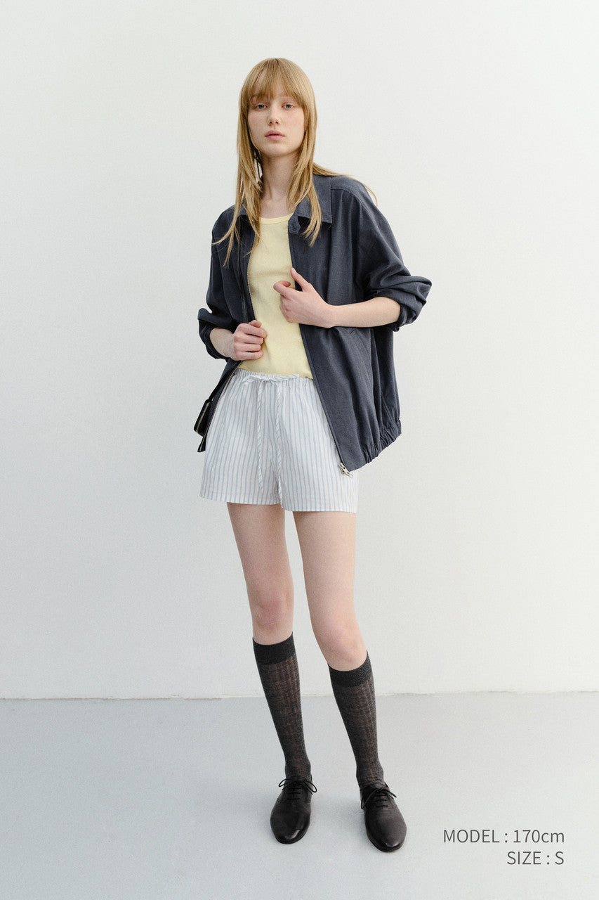 Dunst Pajama Mini Shorts White Stripe