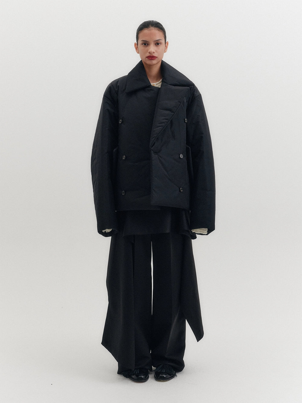 EENK Oversized Padded Short Coat - Black