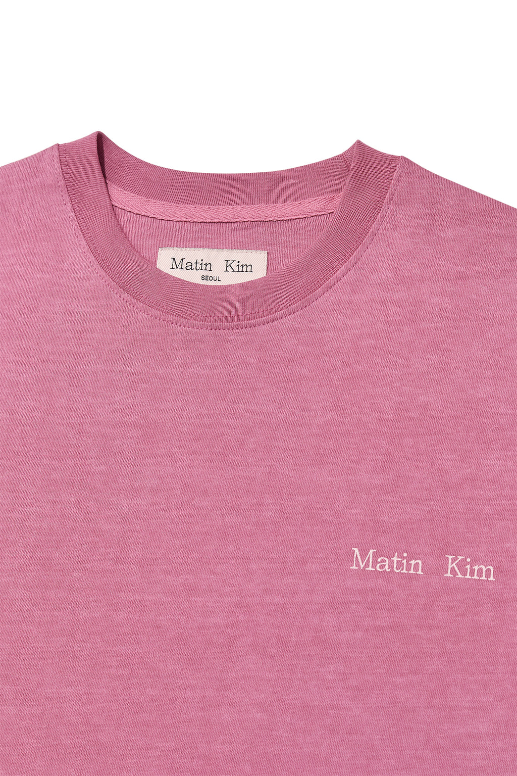 Matinkim Vintage Washed Logo Top For Women IN Pink