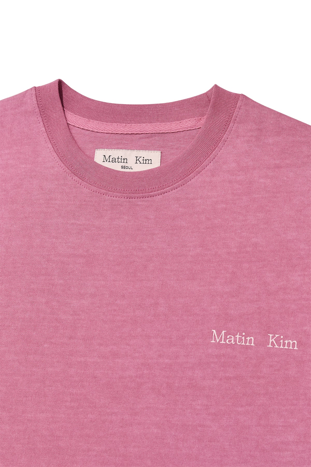 [matinkim] VINTAGE WASHED LOGO TOP FOR WOMEN IN PINK