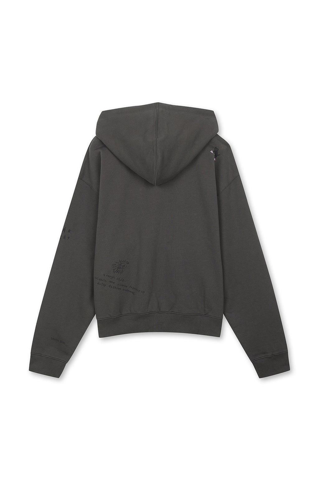 [matinkim] GRAFFITI ARTWORK HOODY ZIP UP IN CHARCOAL