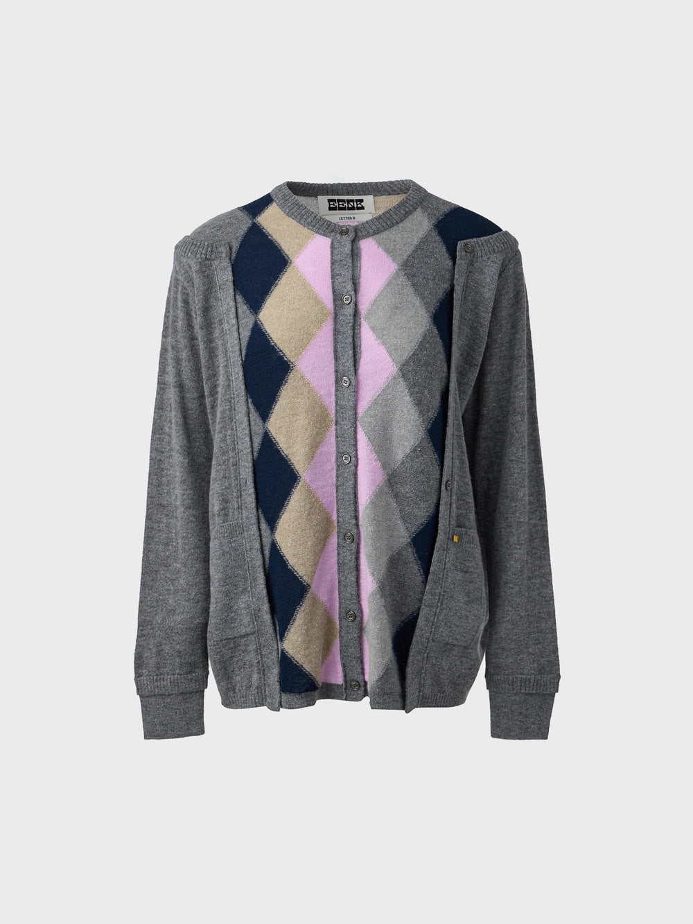 EENK Argyle Multi-Way Cardigan - Gray
