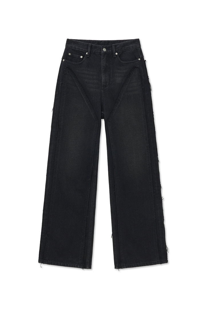 Matinkim Western Straight Fit Denim Pants IN Black