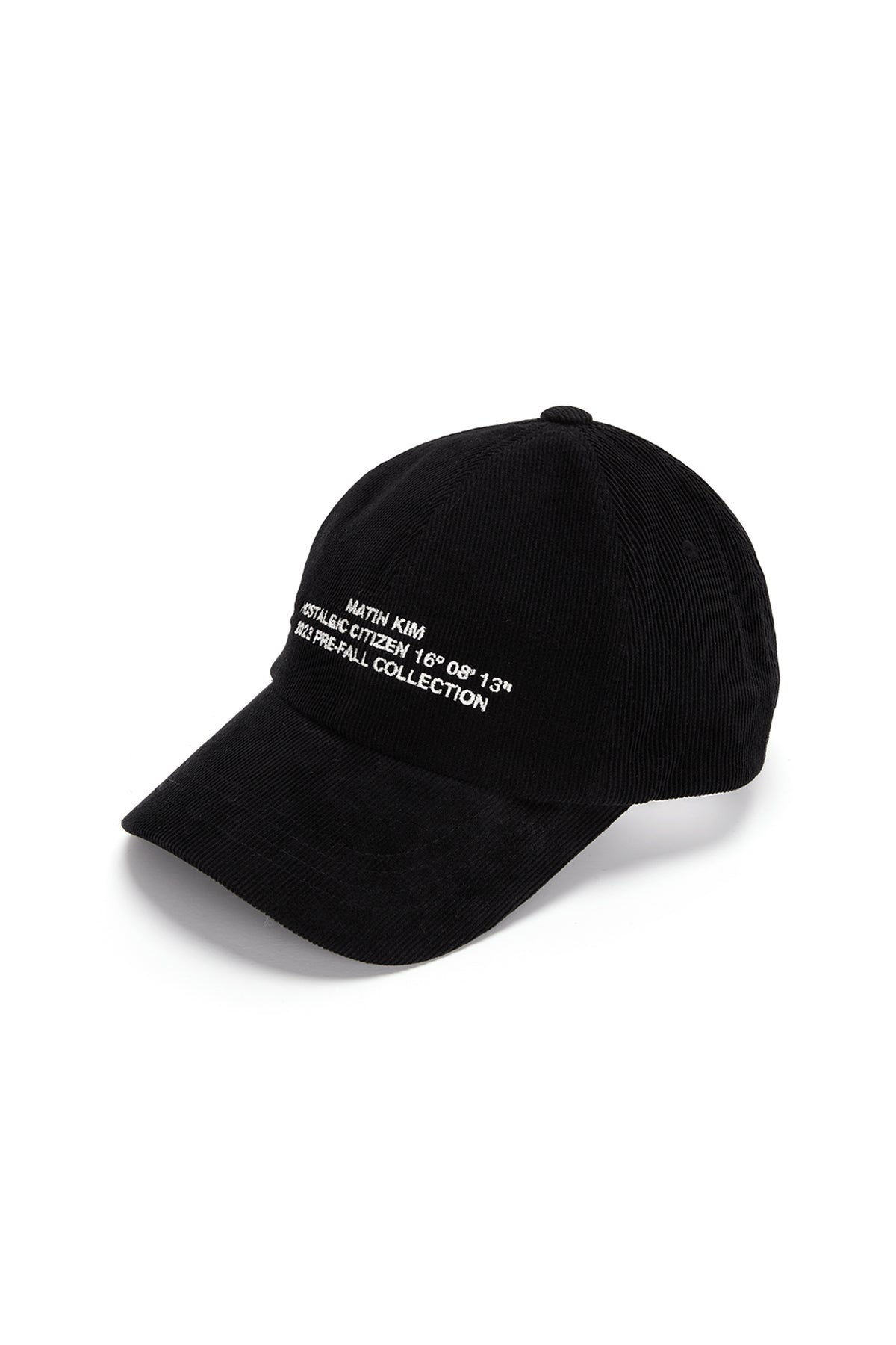 [matinkim] CORDUROY LETTERING BALL CAP IN BLACK