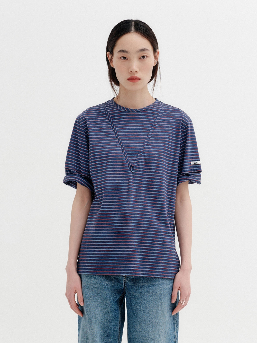 EENK Layered Detail T-shirt - Navy