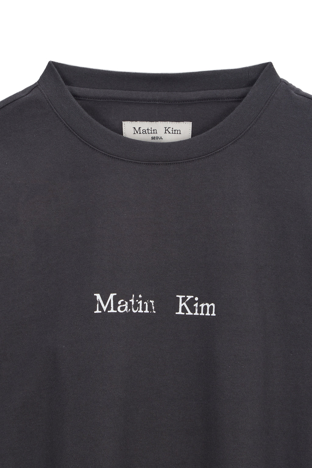 [matinkim] HANGEUL LOGO BIG ARCHIVE LONG SLEEVE IN DARK NAVY