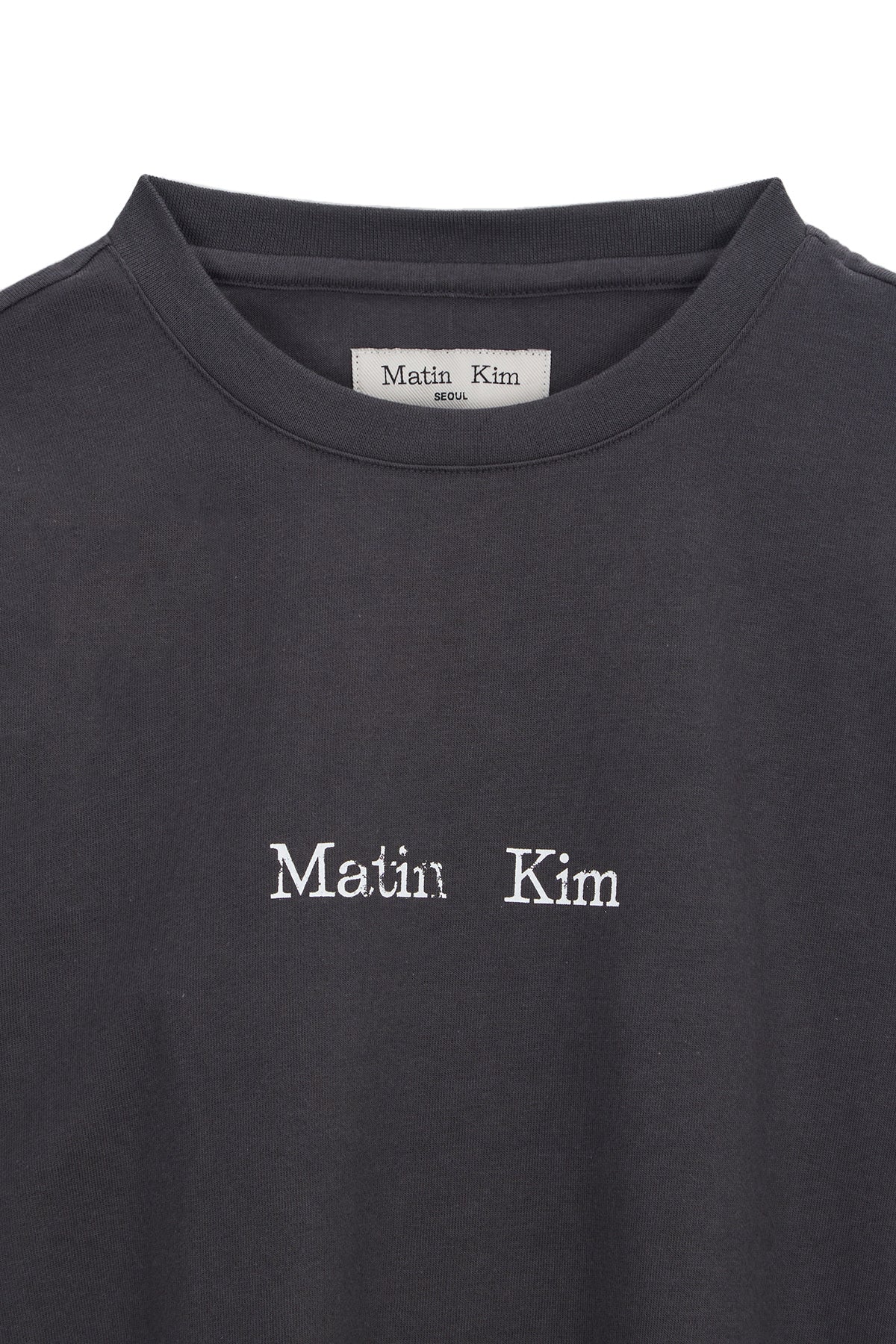 [matinkim] HANGEUL LOGO BIG ARCHIVE LONG SLEEVE IN DARK NAVY