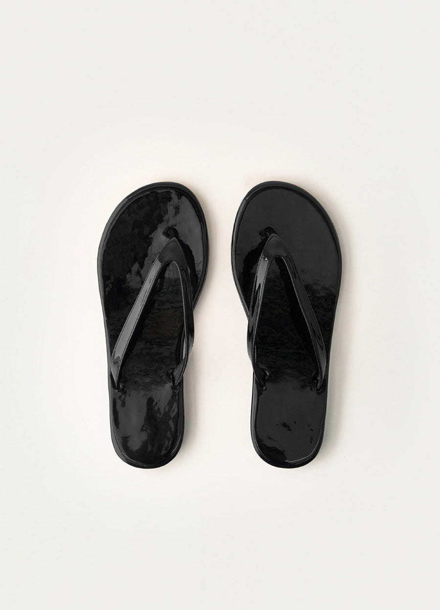 Nothing Written Glossy leather sandals (Piano black)