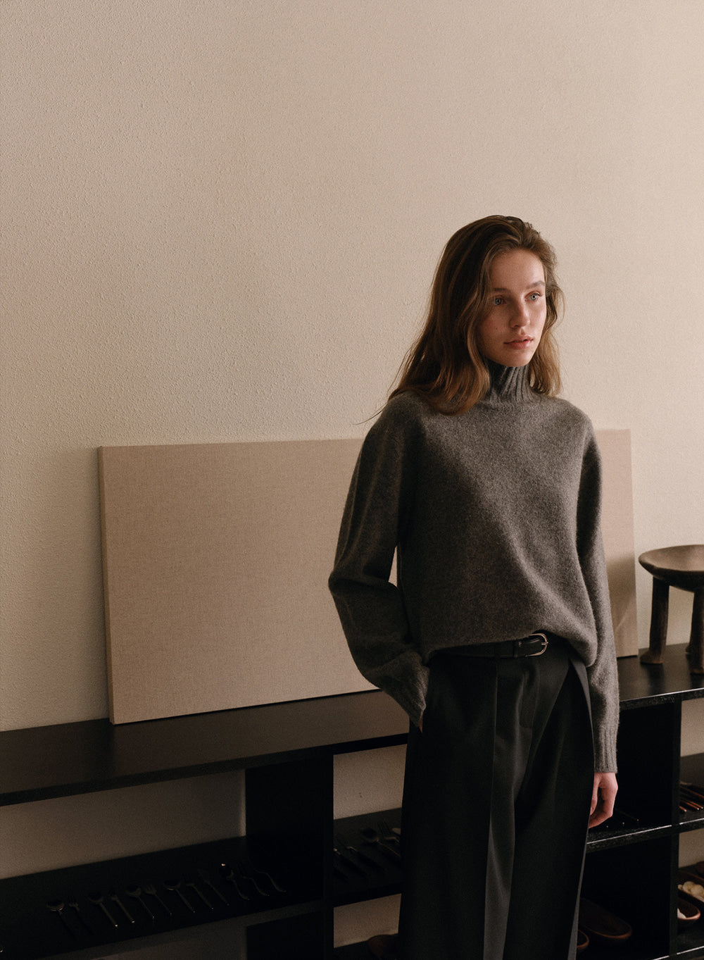 Kindersalmon Cashmere Turtleneck Gray