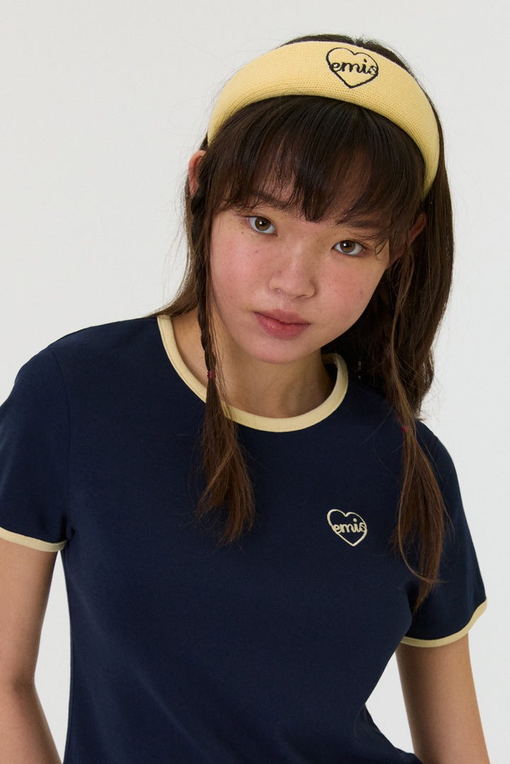 EMIS Heart Logo Knit Hair Band