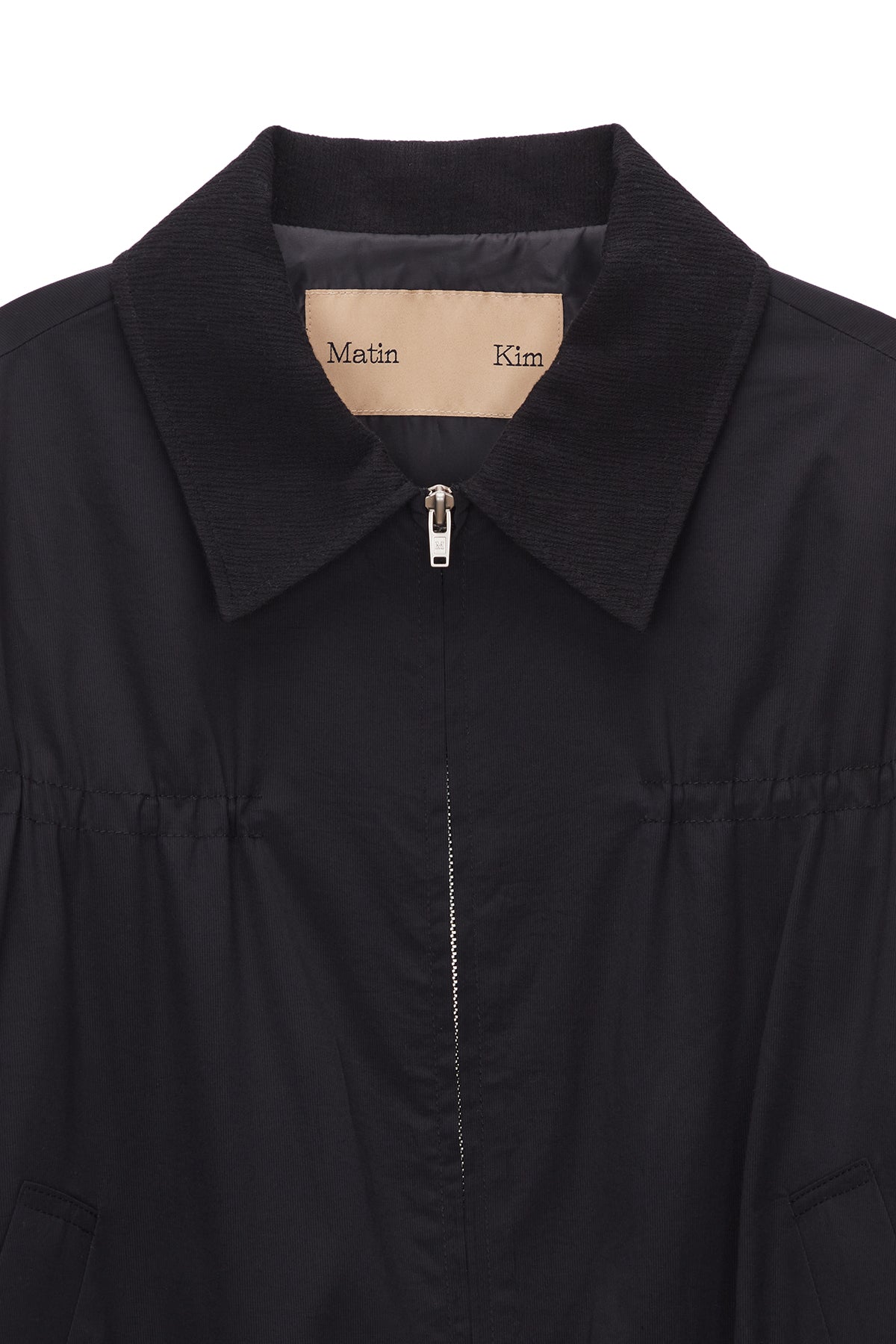 [matinkim] STRING DETAILED ZIP JUMPER IN BLACK