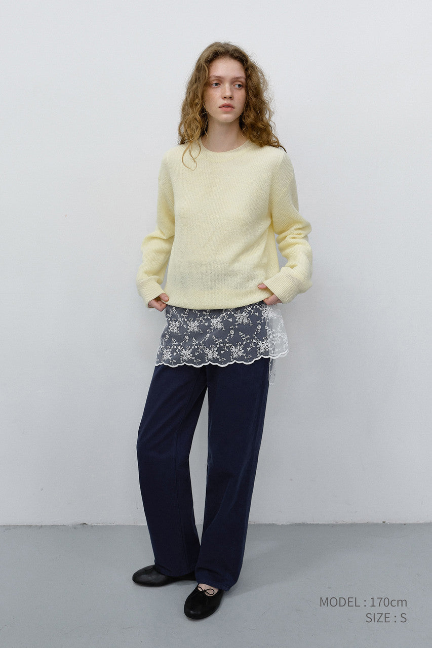 Dunst Unisex Hairly Sweater Lemon Butter