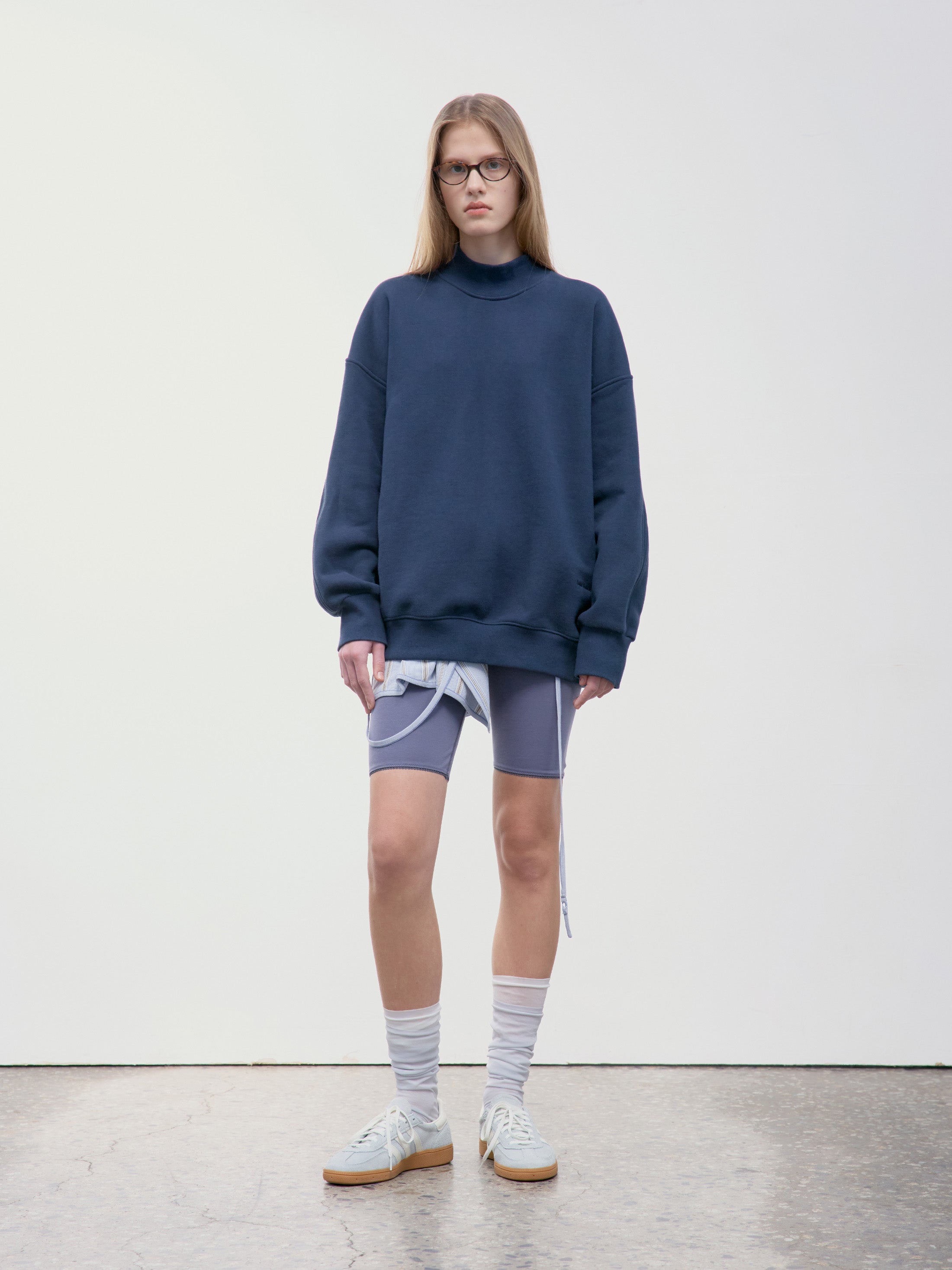 Low Classic Stripe Knit Wrap Skirt Blue