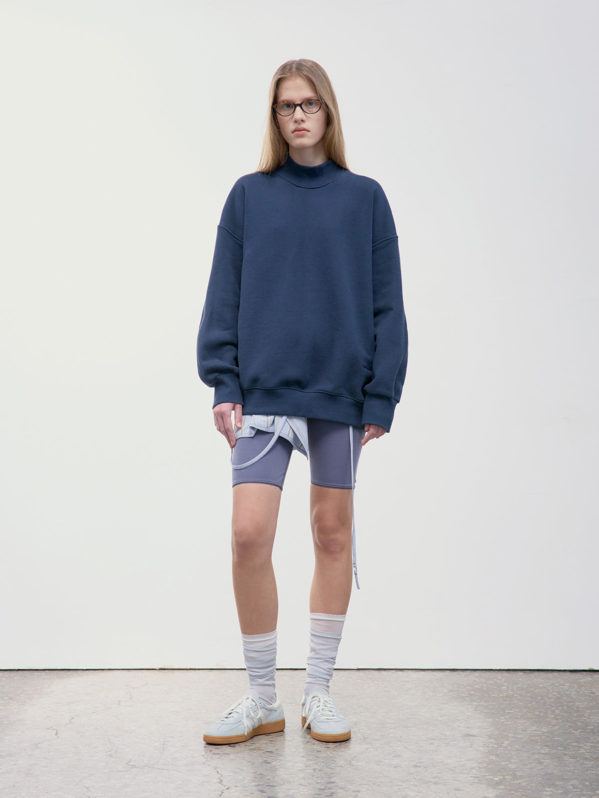 Low Classic Stripe Knit Wrap Skirt Blue