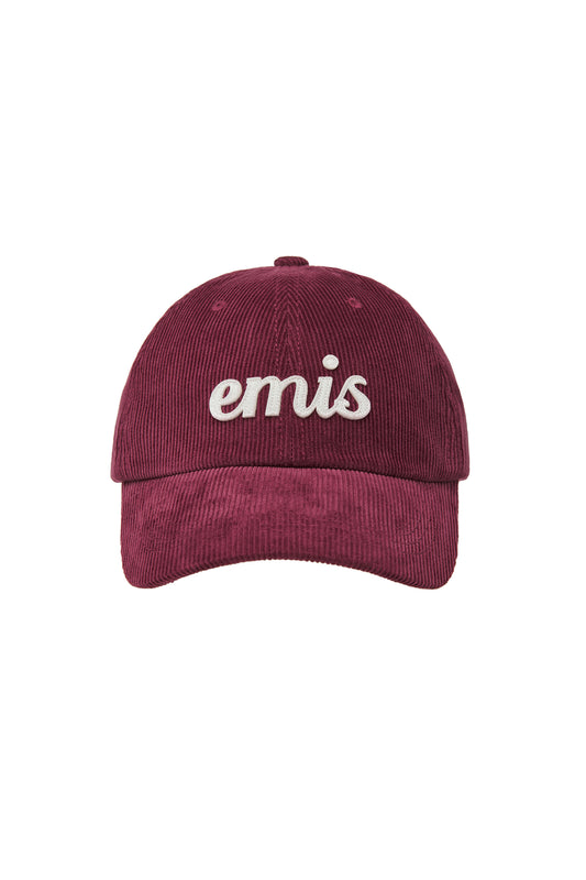 APPLIQUE CORDUROY BALL CAP-WINE