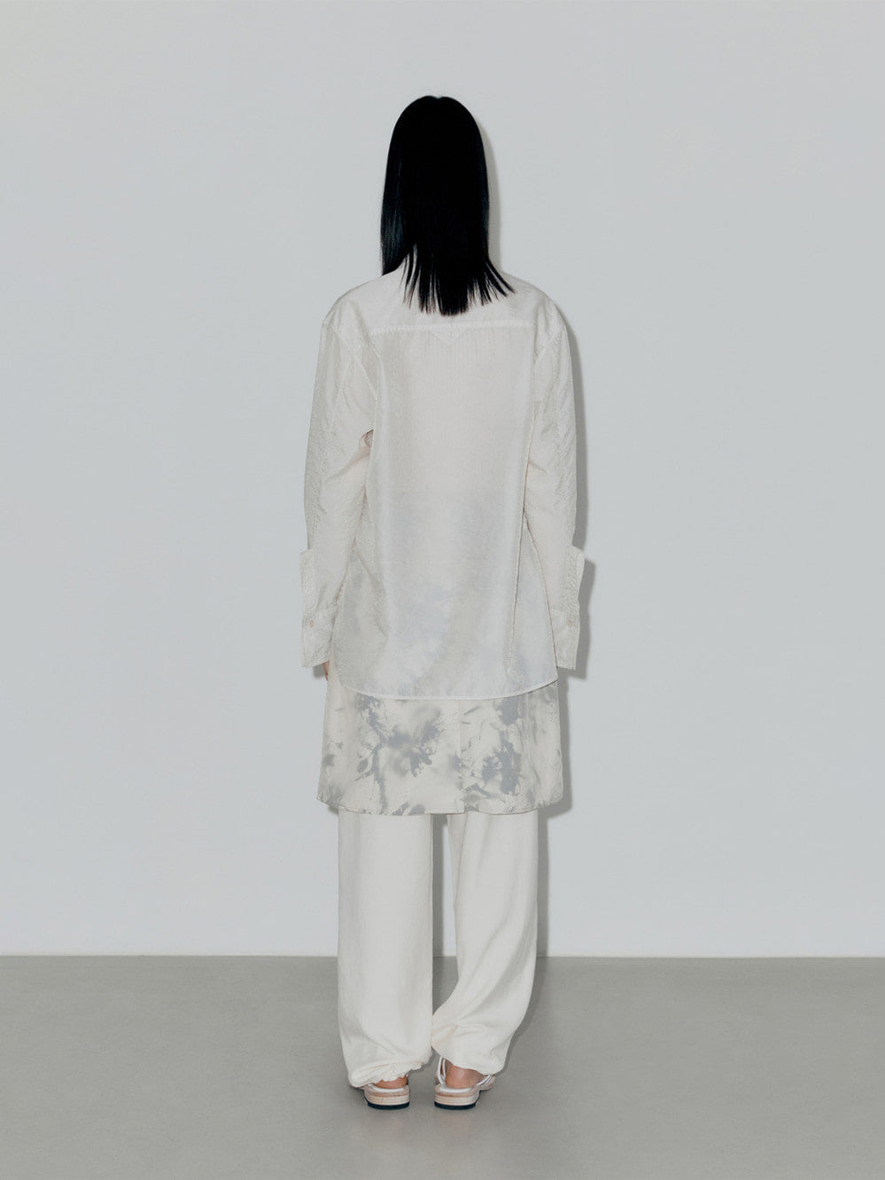 Low Classic See-Through Stitch Shirt Nude