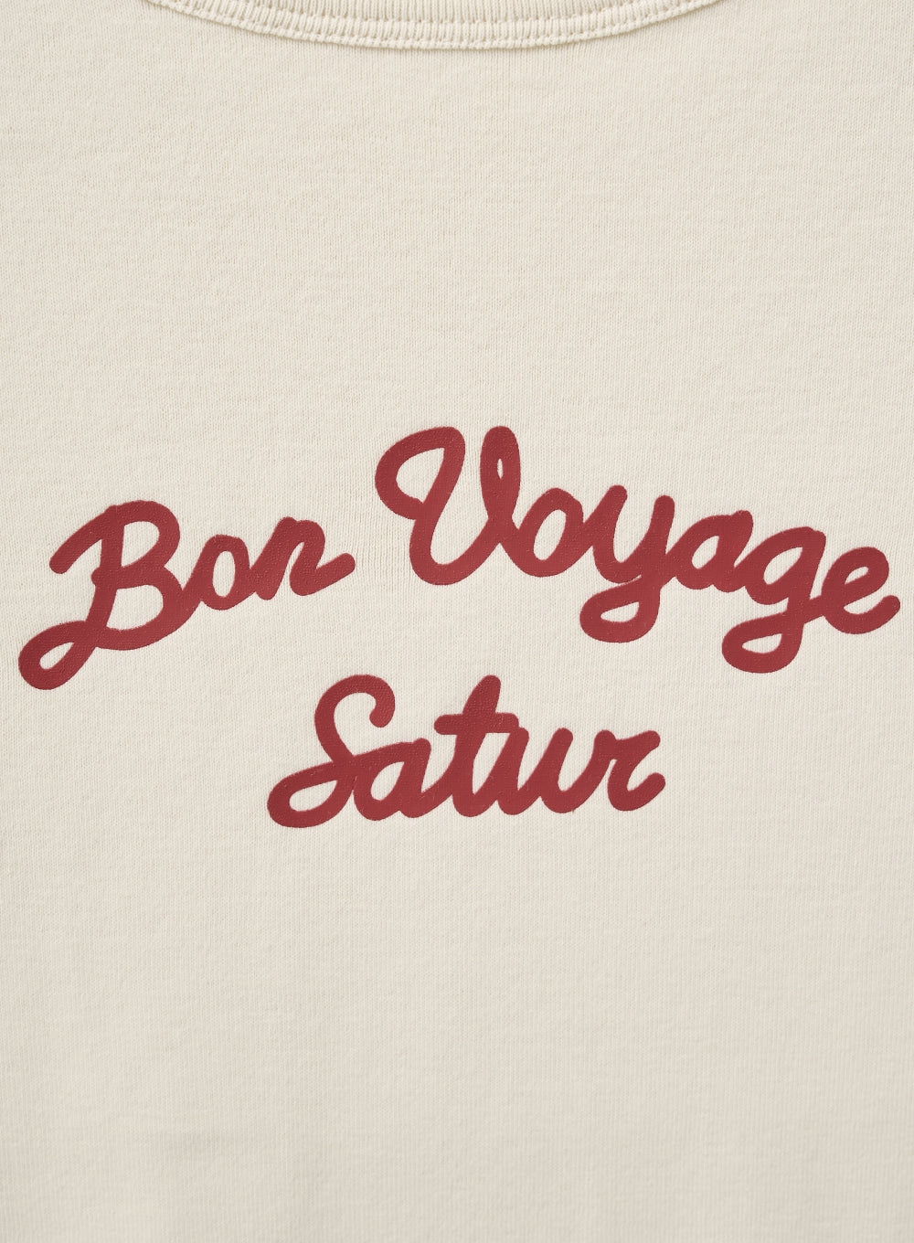 [satur] (W) Bon Voyage Slim Fit Crop T-Shirt - Cream