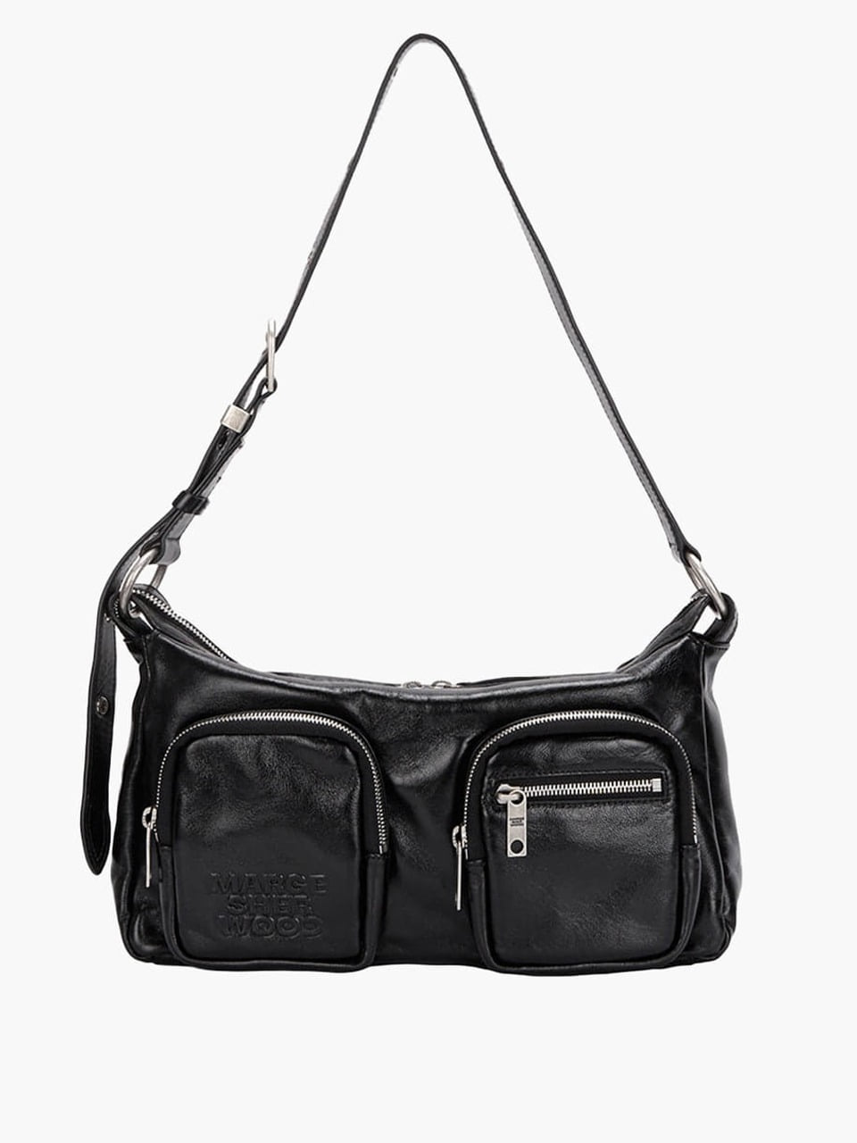 Margesherwood Outpocket Hobo black glossy plain